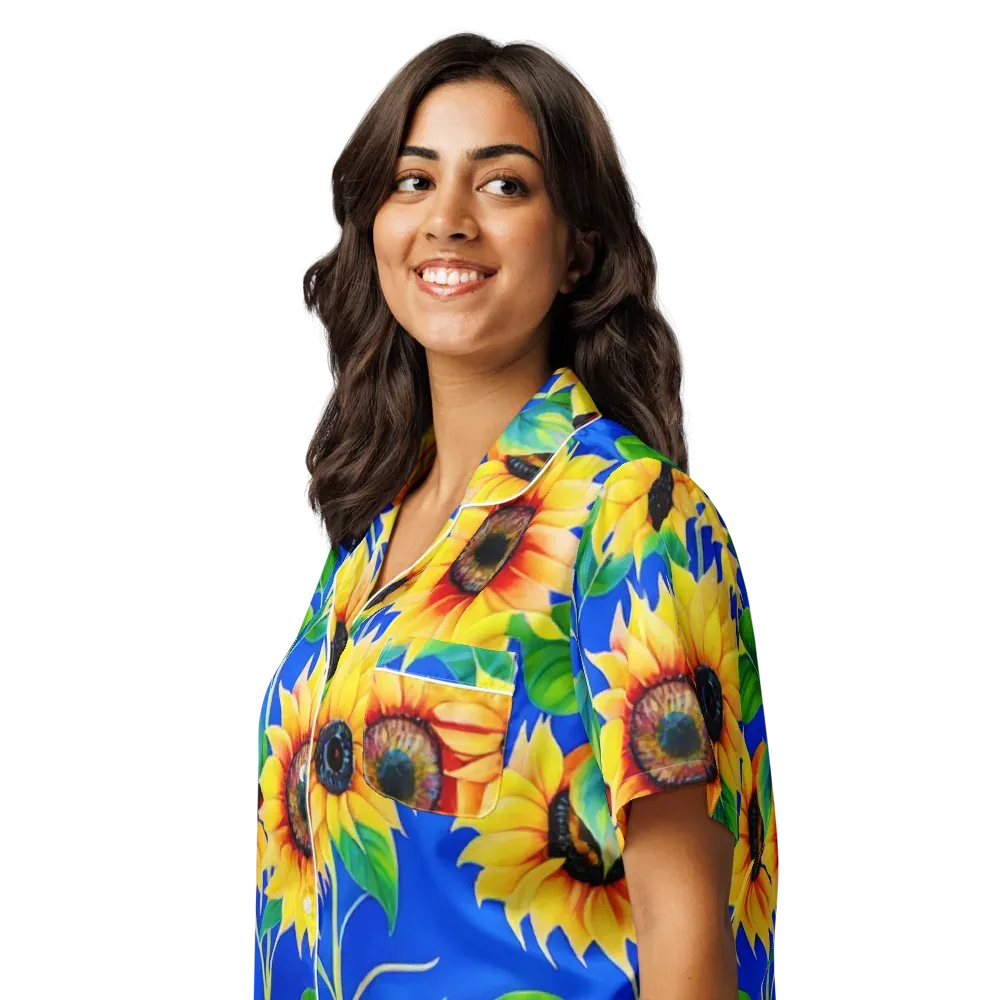 Sunlit Canopy on Women's Short Sleeve Pajama Top — Left Front
