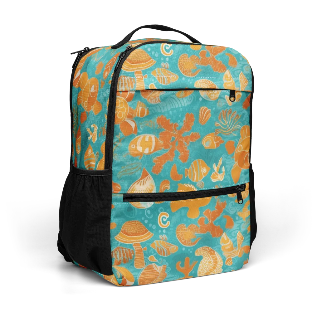 Tidepool Tangerine on Utility Backpack — Right Front