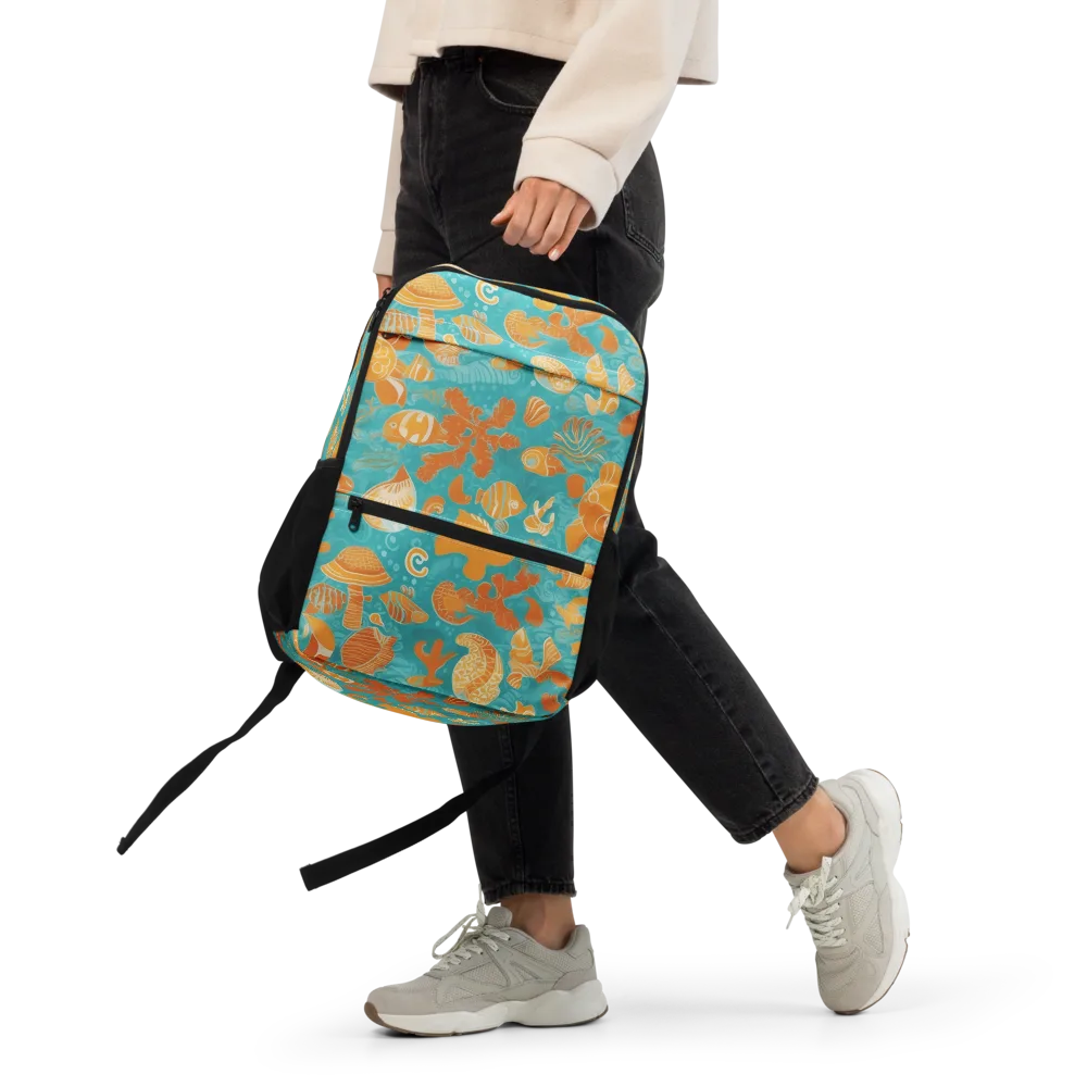 Tidepool Tangerine on Utility Backpack — Front