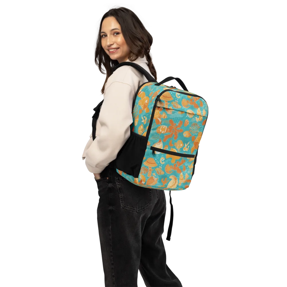 Tidepool Tangerine on Utility Backpack — Back