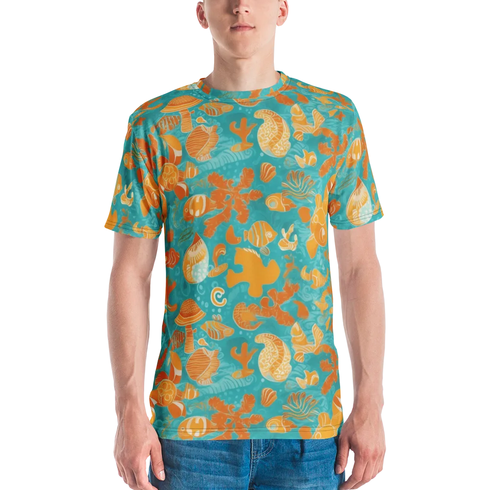 Tidepool Tangerine on Men's Crew Neck T-Shirt — Front