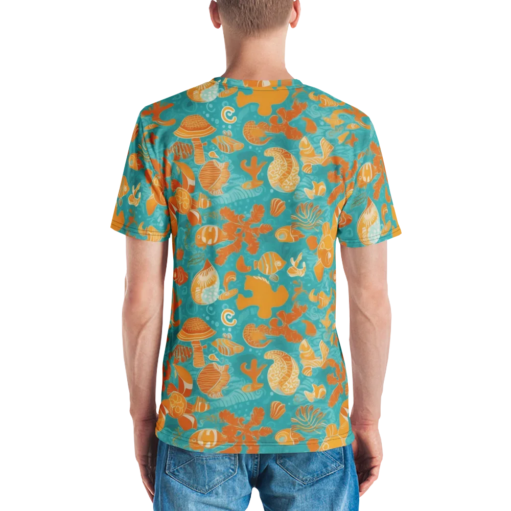Tidepool Tangerine on Men's Crew Neck T-Shirt — Back