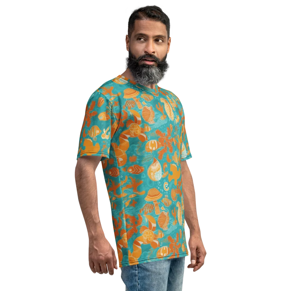 Tidepool Tangerine on Men's Crew Neck T-Shirt — Right
