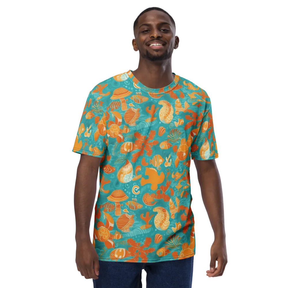 Tidepool Tangerine on Men's Crew Neck T-Shirt — Front