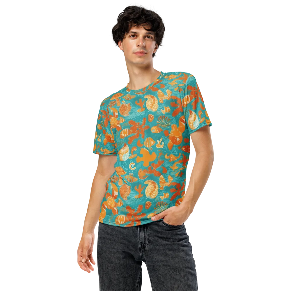 Tidepool Tangerine on Men's Crew Neck T-Shirt — Front