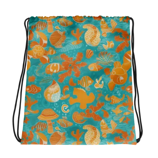 Tidepool Tangerine on a Drawstring Bag