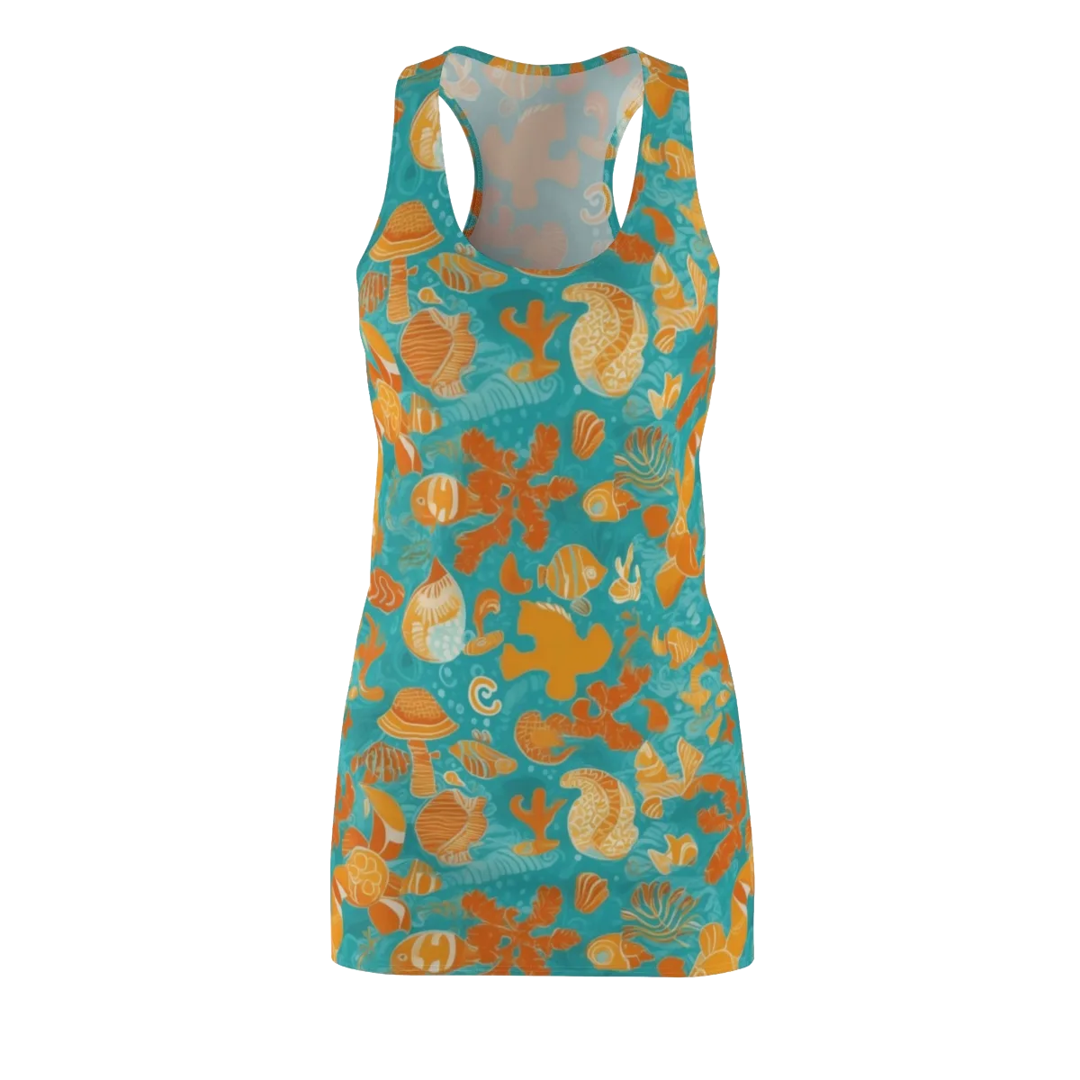 Tidepool Tangerine on Racerback Dress — Front
