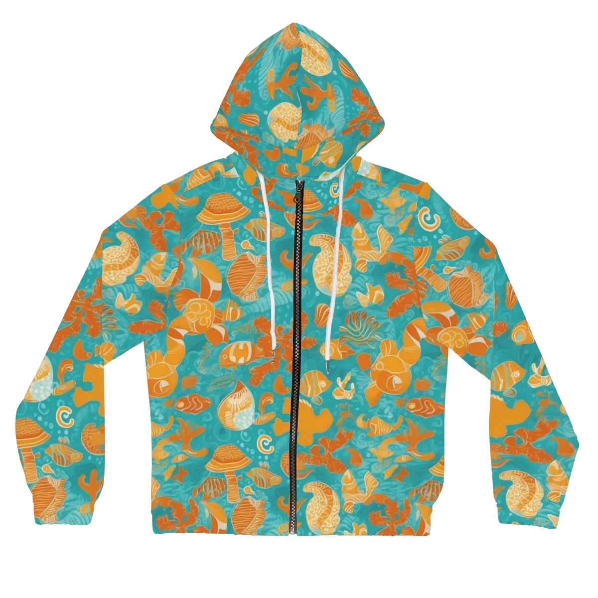 Tidepool Tangerine on Women's Full-Zip Hoodie — Front
