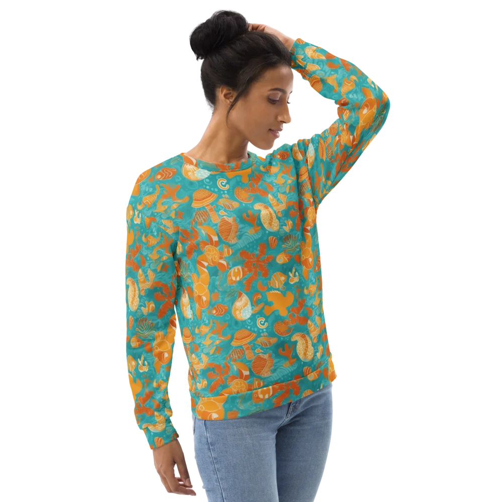 Tidepool Tangerine on Sweatshirt — Right Front
