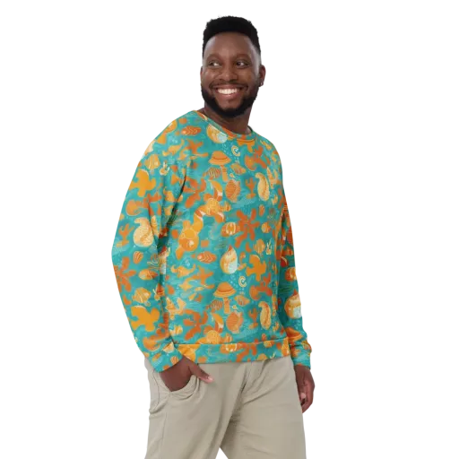 Tidepool Tangerine on a Sweatshirt