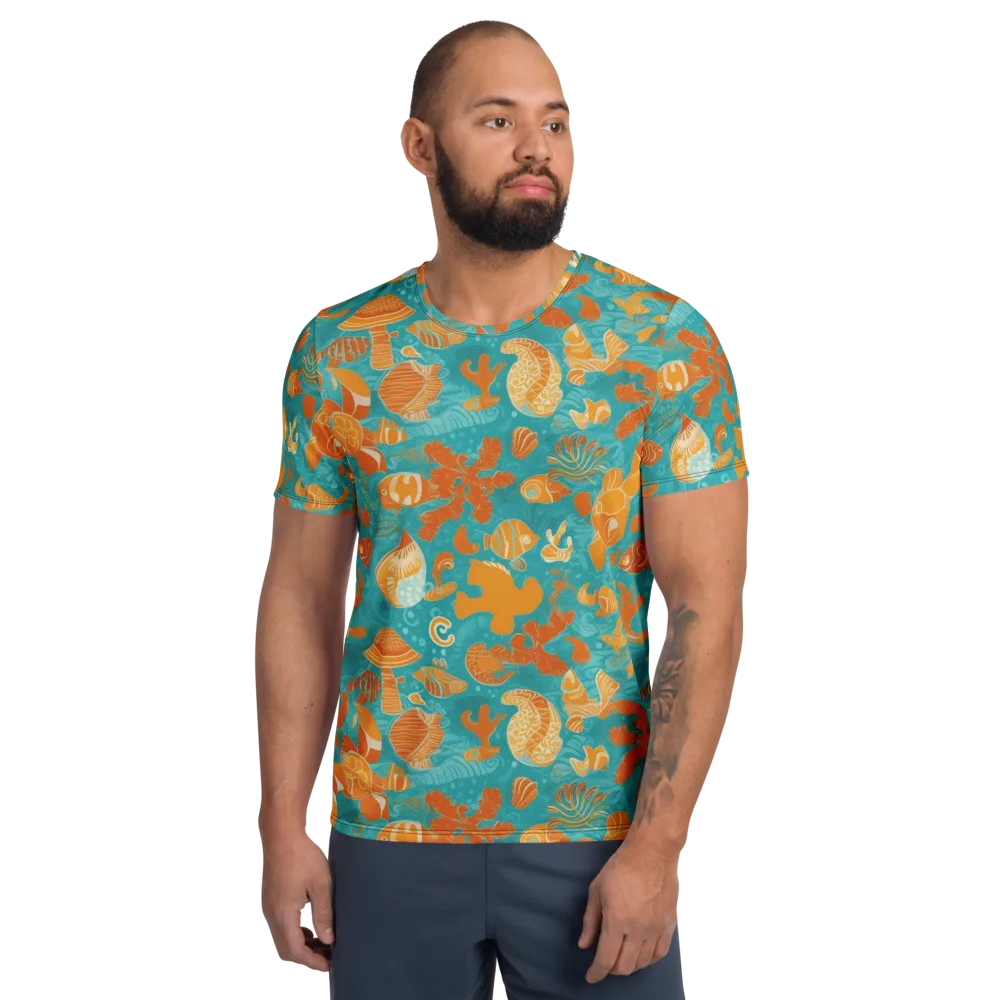 Tidepool Tangerine on Men's Athletic T-Shirt — Front