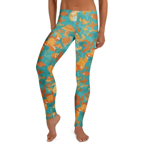 Tidepool Tangerine on a Leggings