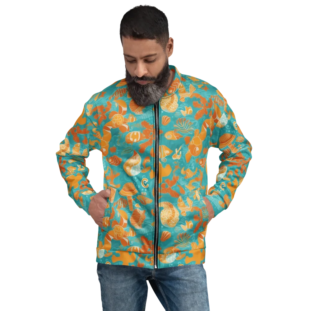 Tidepool Tangerine on Bomber Jacket — Front
