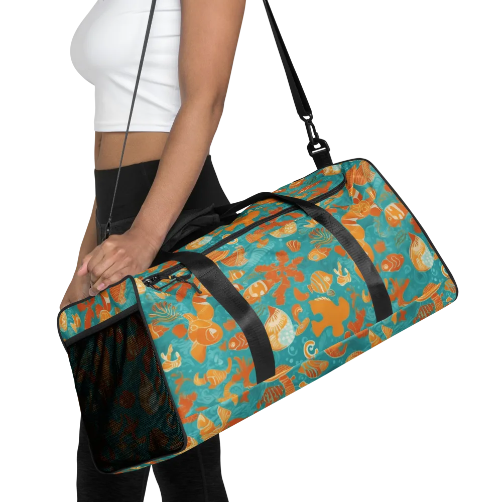 Tidepool Tangerine on Duffle Bag — Front