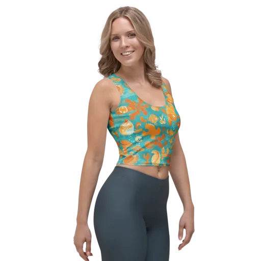 Tidepool Tangerine on a Crop Top