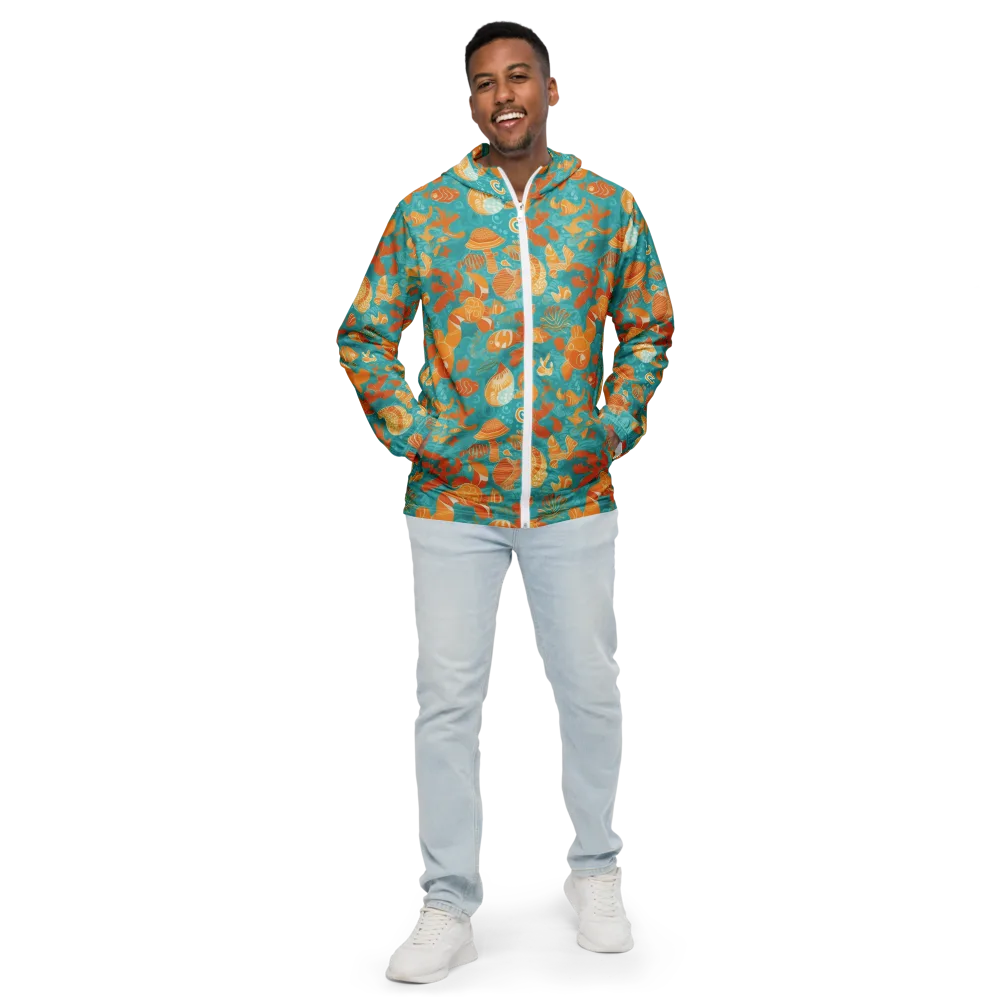 Tidepool Tangerine on Men's Windbreaker — Front