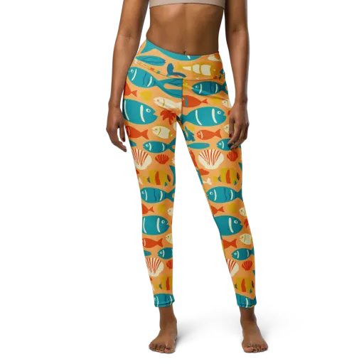 Marigold Lagoon on a Yoga Leggings