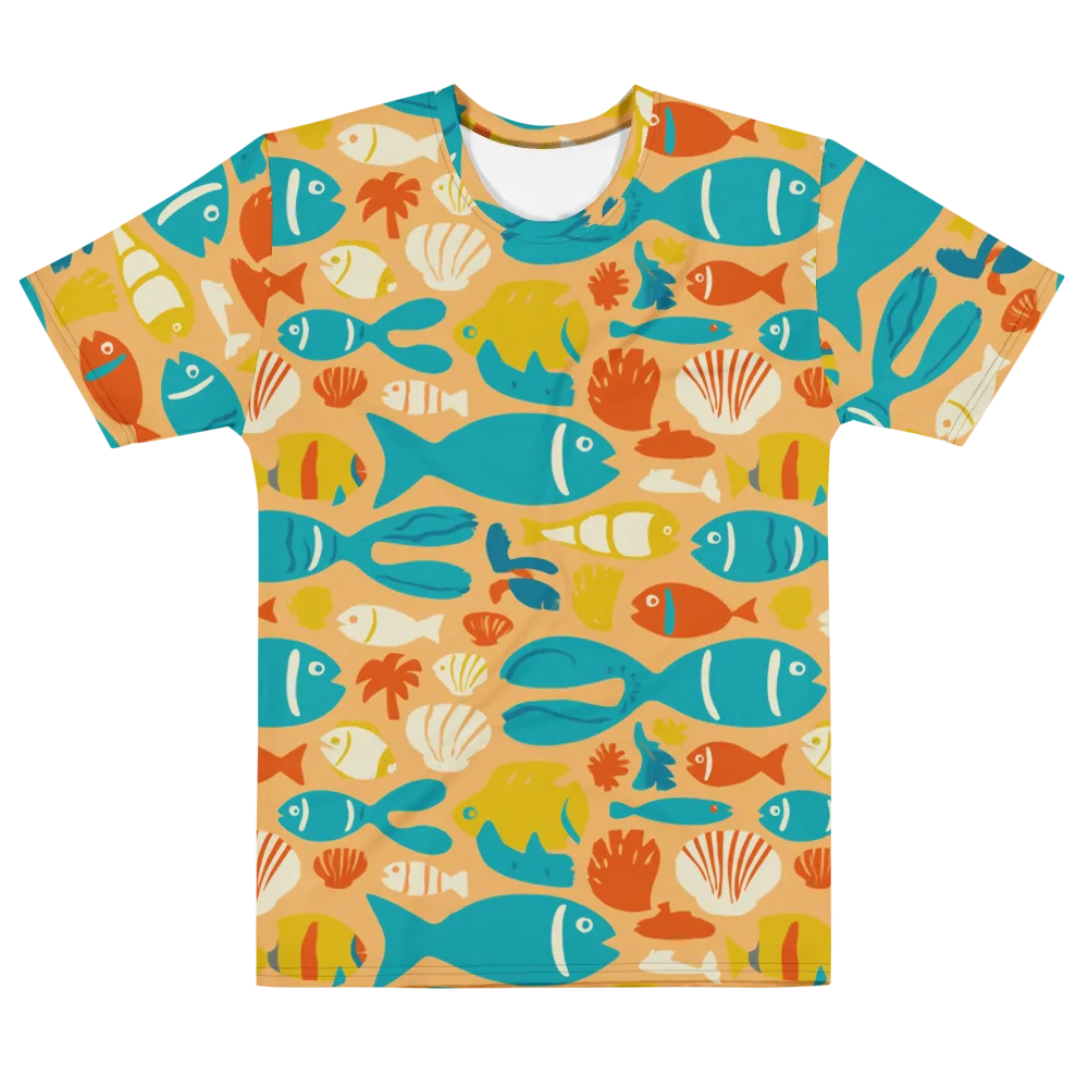 Marigold Lagoon on Men's Cotton Crew Neck T-Shirt — Front