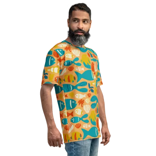 Marigold Lagoon on a Men's Crew Neck T-Shirt