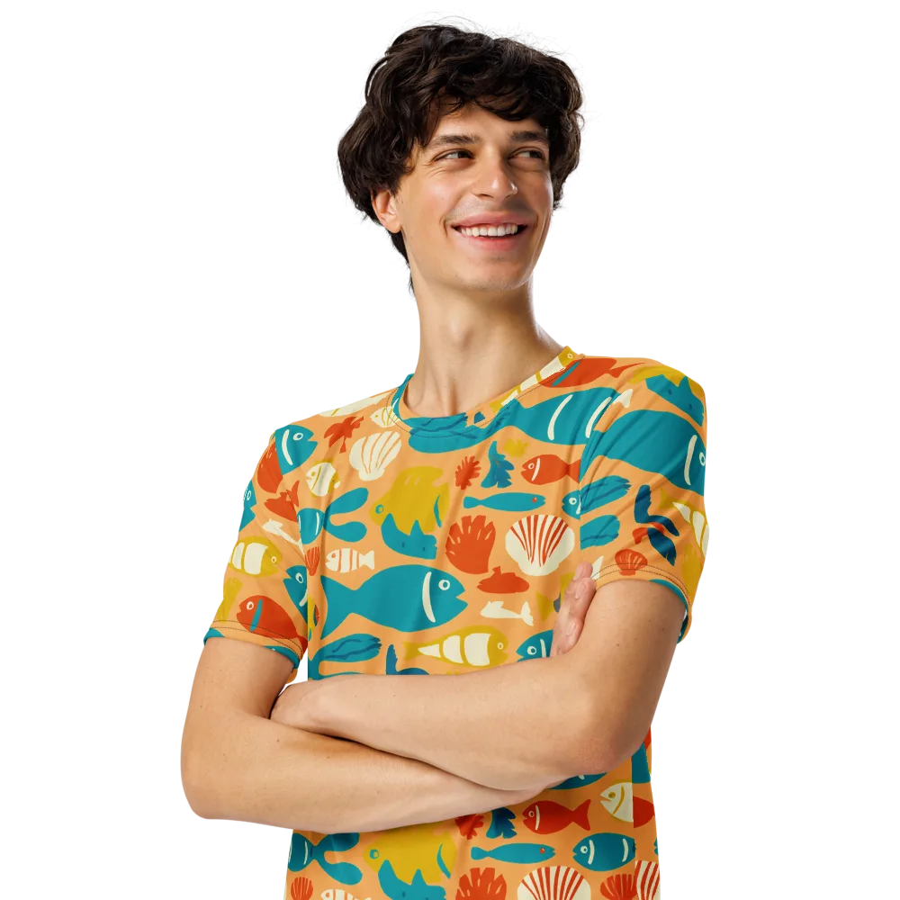 Marigold Lagoon on Men's Crew Neck T-Shirt — Left Front