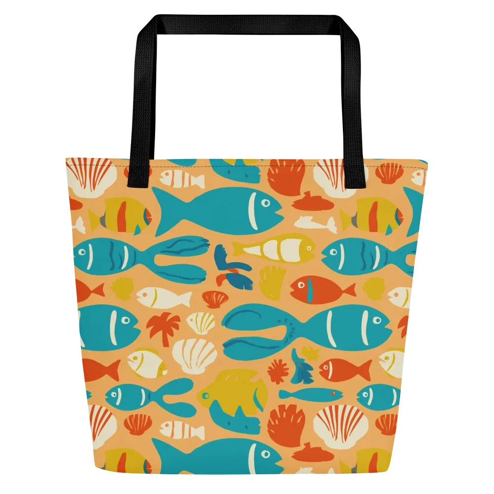 Marigold Lagoon on Large Tote Bag W/ Pocket — Front