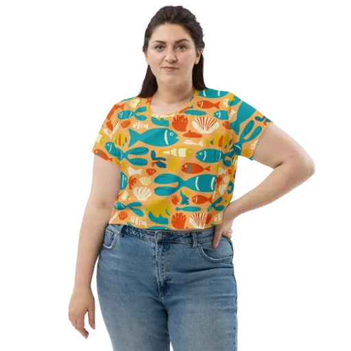 Marigold Lagoon on a Crop Tee