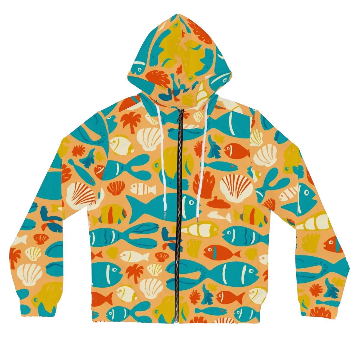 Marigold Lagoon on Women's Full-Zip Hoodie — Front