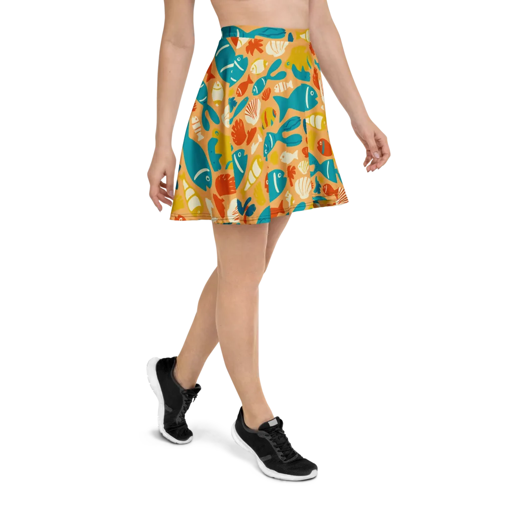 Marigold Lagoon on Skater Skirt — Right