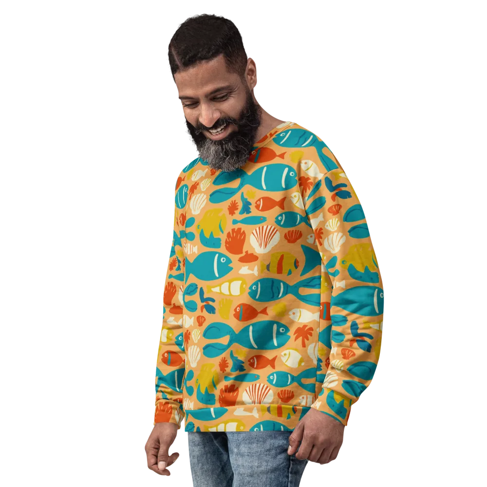 Marigold Lagoon on Sweatshirt — Left Front