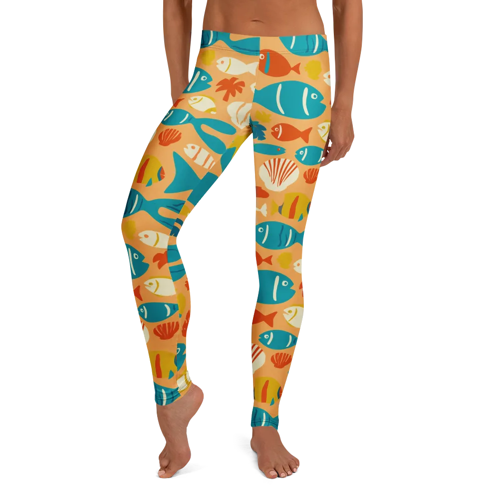 Marigold Lagoon on Leggings — Front