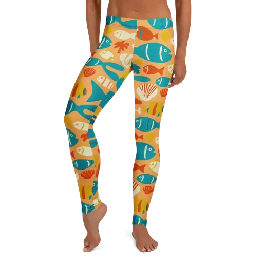 Marigold Lagoon on a Leggings