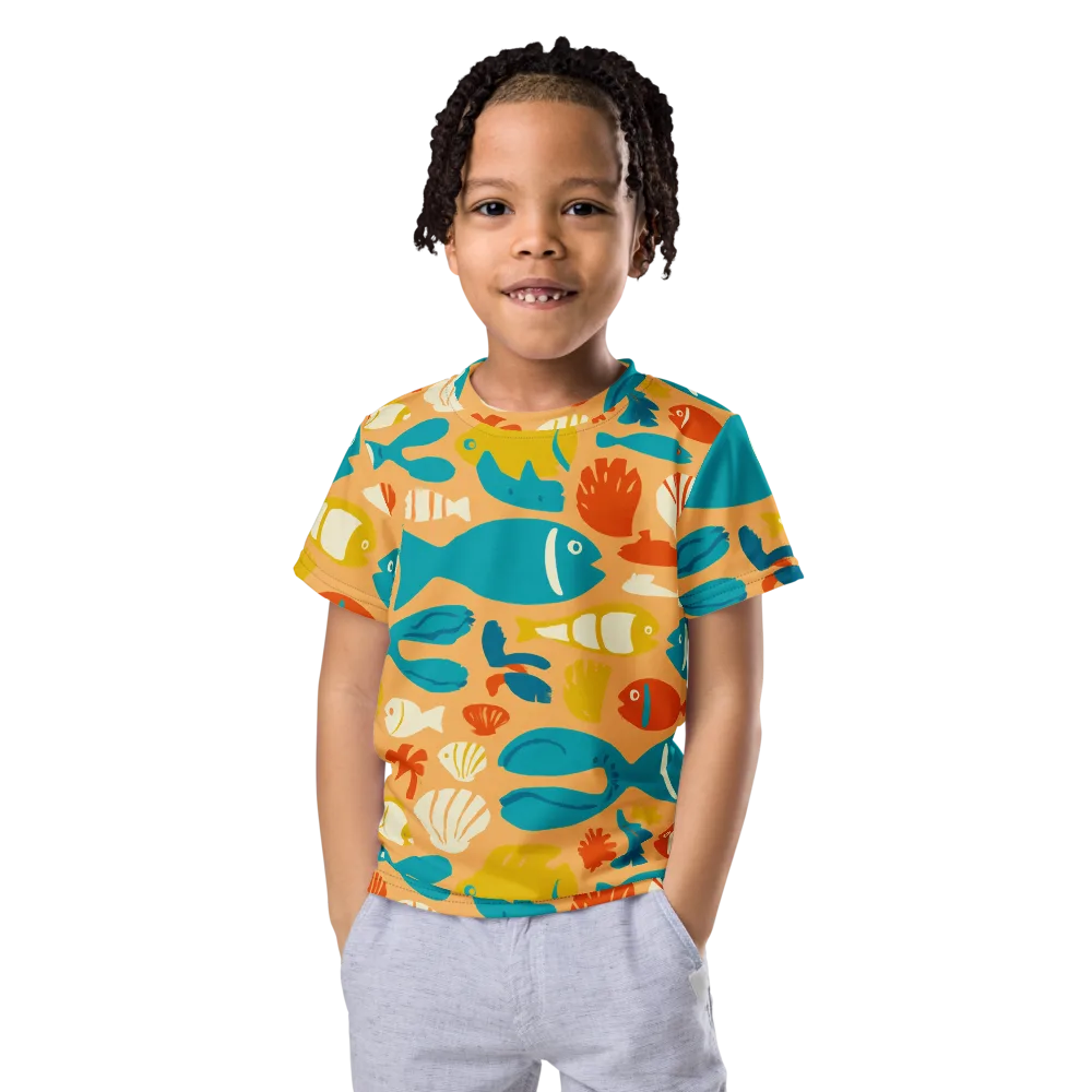 Marigold Lagoon on Kids Crew Neck T-Shirt — Front