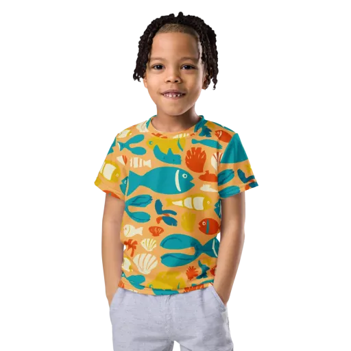 Marigold Lagoon on a Kids Crew Neck T-Shirt