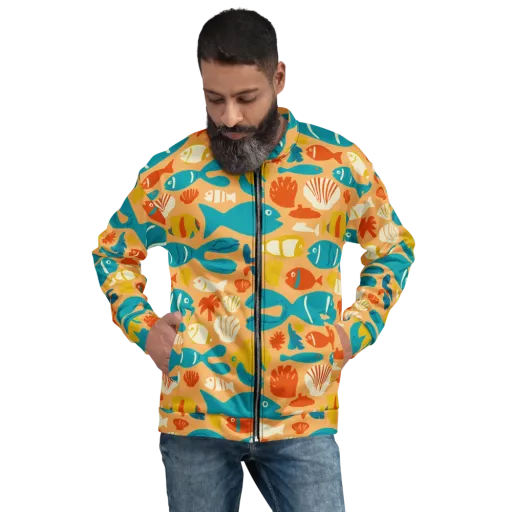 Marigold Lagoon on a Bomber Jacket