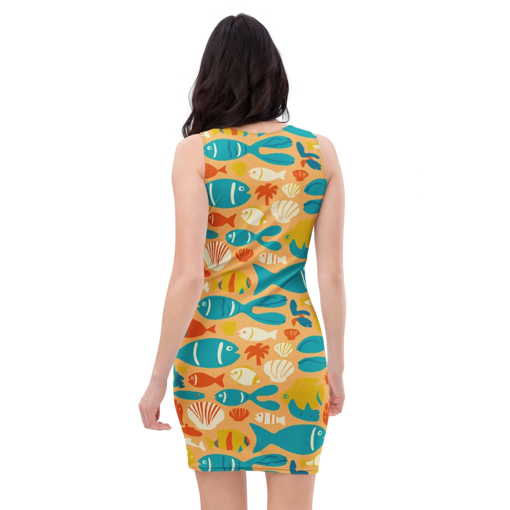 Marigold Lagoon on Bodycon Dress — Back