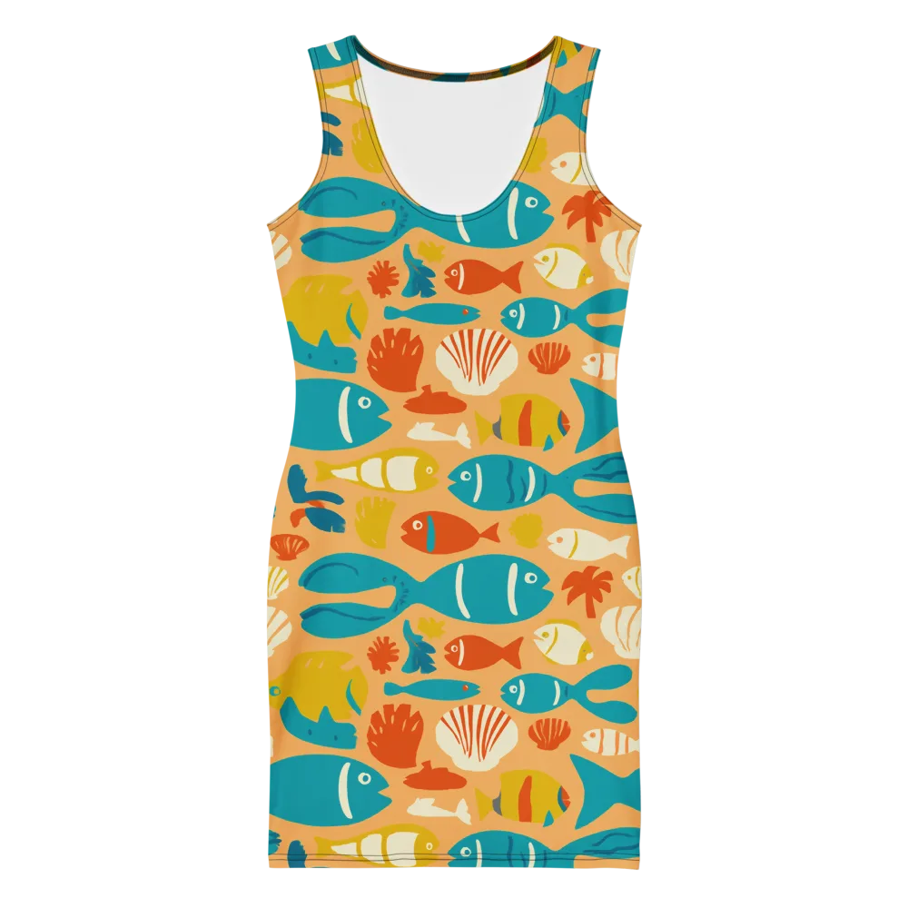 Marigold Lagoon on Bodycon Dress — Front