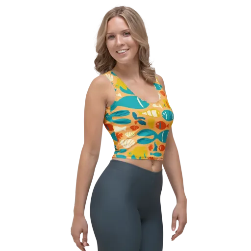 Marigold Lagoon on a Crop Top