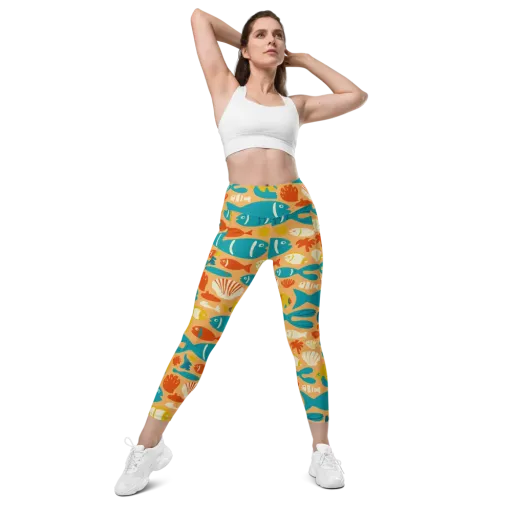 Marigold Lagoon on a Leggings with Pockets