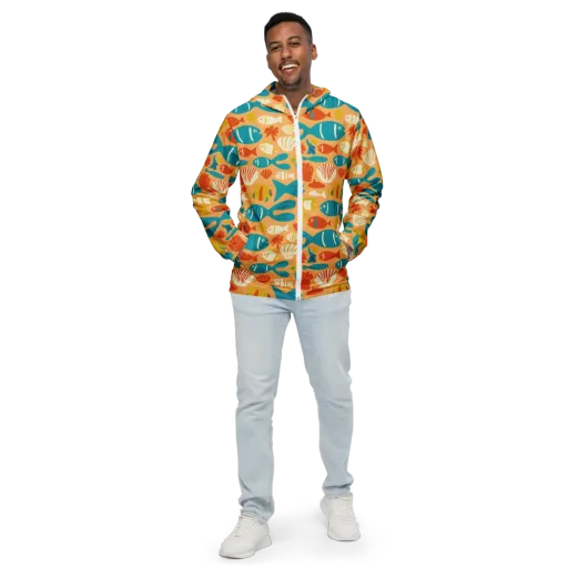Marigold Lagoon on a Men's Windbreaker