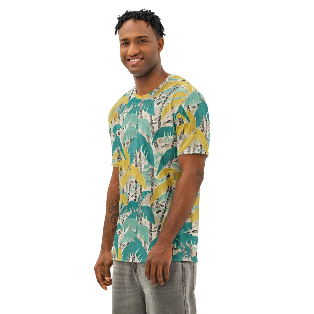 Lagoon Canopy on Men's Cotton Crew Neck T-Shirt — Left Front