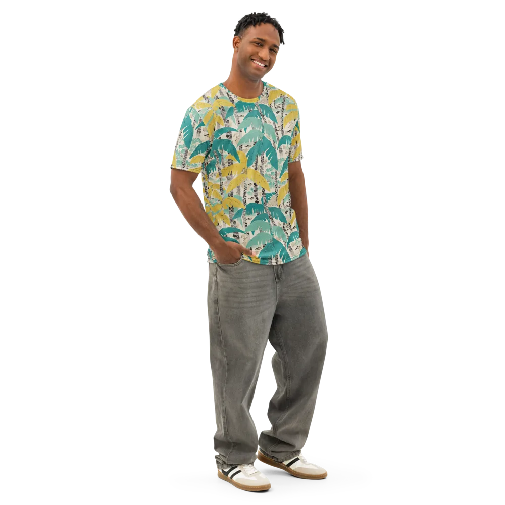 Lagoon Canopy on Men's Cotton Crew Neck T-Shirt — Right Front