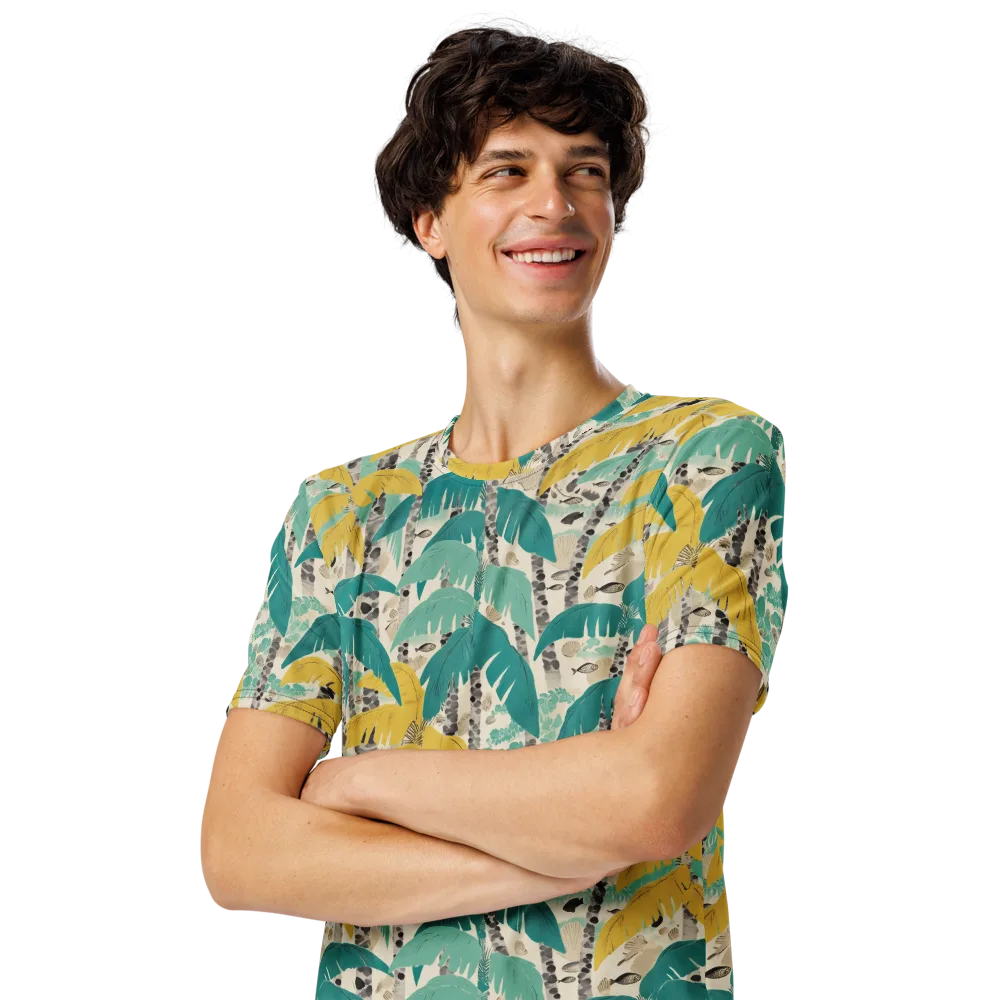 Lagoon Canopy on Men's Crew Neck T-Shirt — Left Front