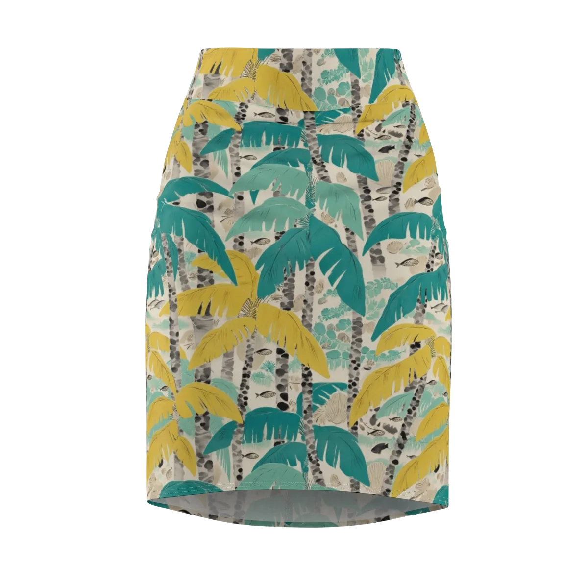 Lagoon Canopy on Pencil Skirt — Front
