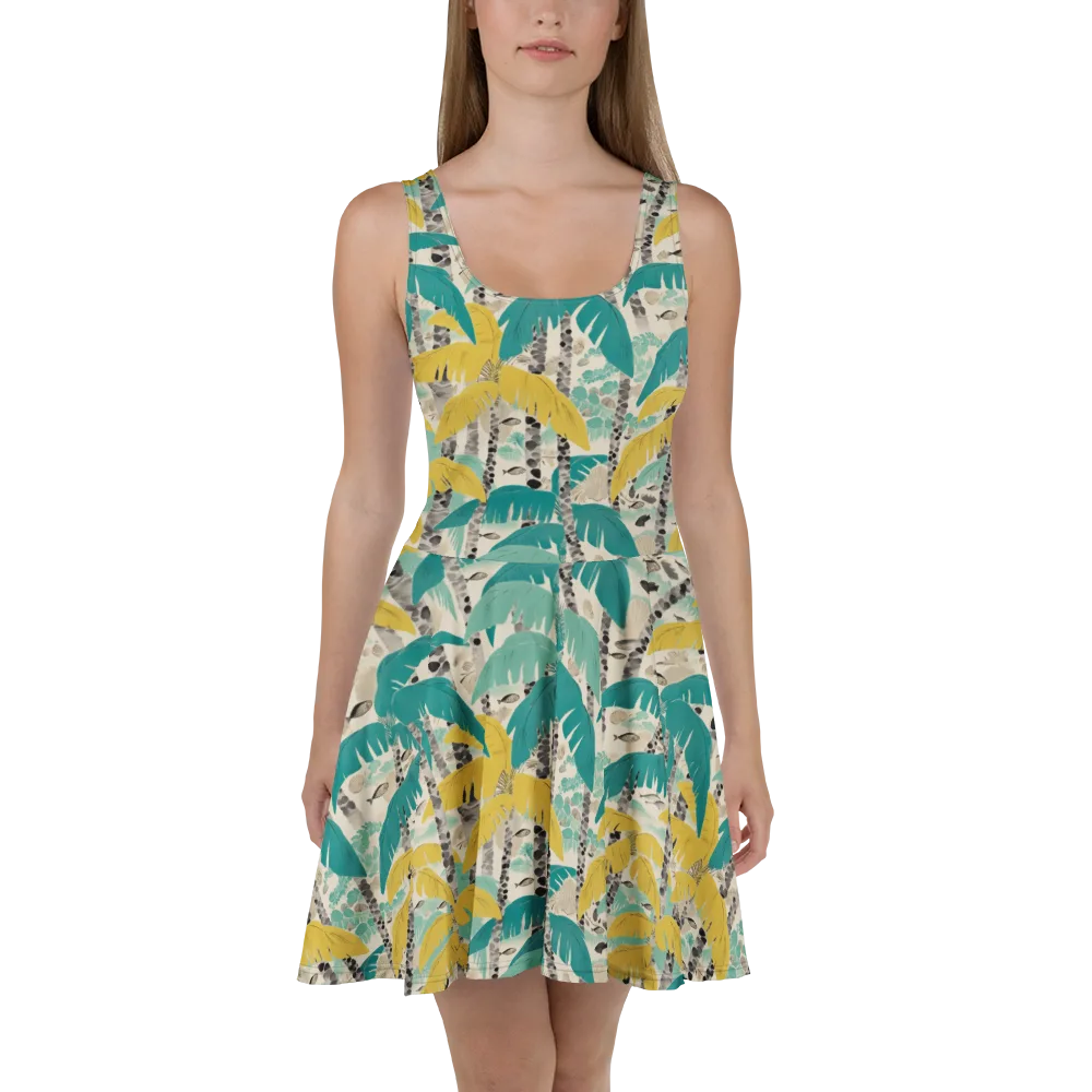 Lagoon Canopy on Skater Dress — Front