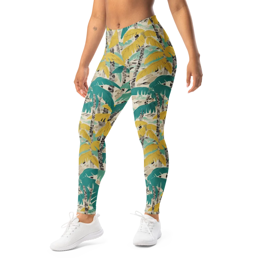 Lagoon Canopy on Leggings — Left Front