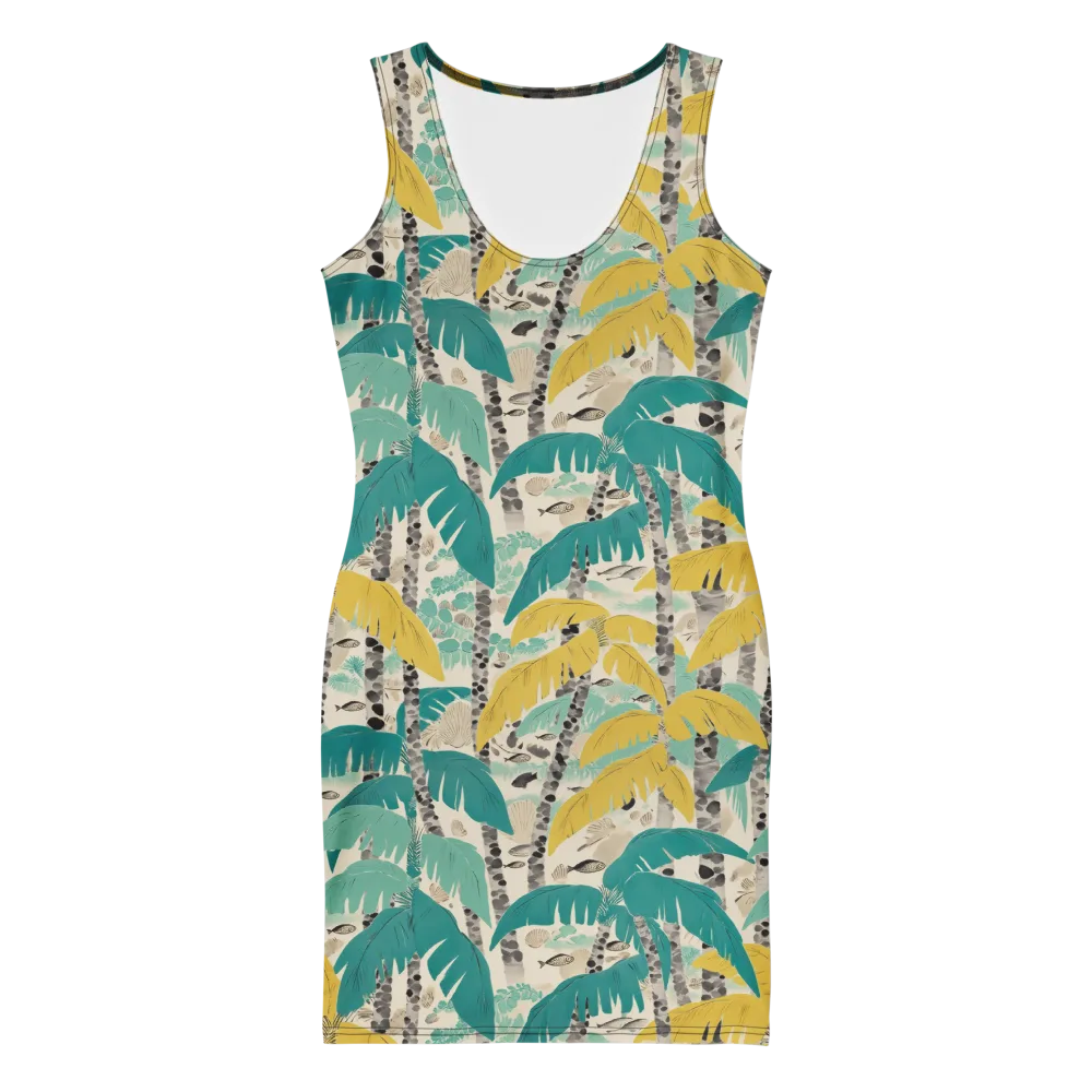 Lagoon Canopy on Bodycon Dress — Front