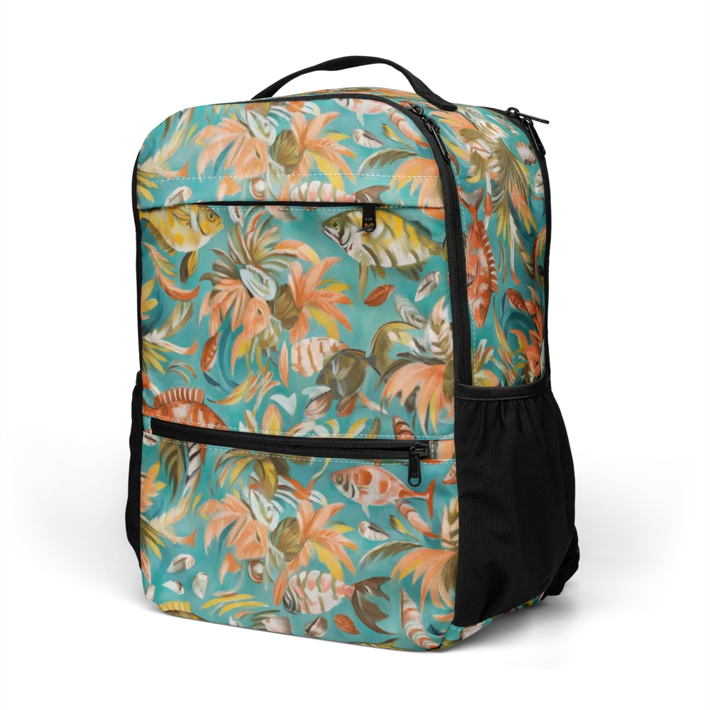 Tropical Undertow on Utility Backpack — Left Front
