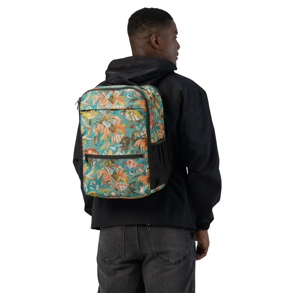 Tropical Undertow on Utility Backpack — Back