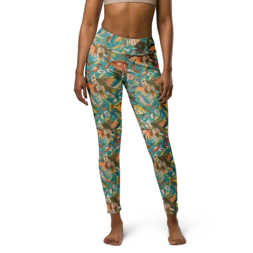 Tropical Undertow on a Yoga Leggings