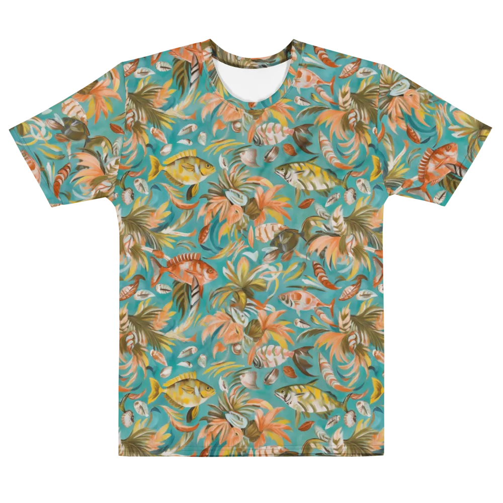 Tropical Undertow on Men's Cotton Crew Neck T-Shirt — Front